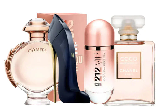 Coffret de 4 parfums | 212 Rosé, Coco Mademoiselle, Good Girl, Olympea 100ml
