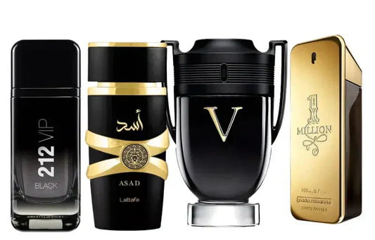 Coffret de 4 parfums | Asad, One Million, Invictus Victoru, 212 Vip Black