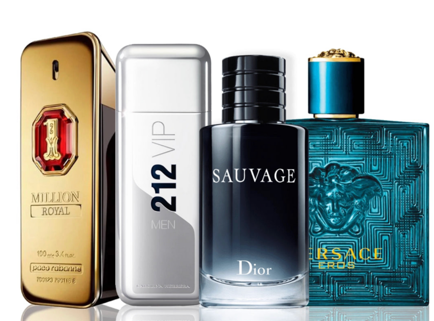 Coffret de 4 parfums | One Million Royal + 212 VIP Men + Sauvage Dior + Versace Eros 100 ml